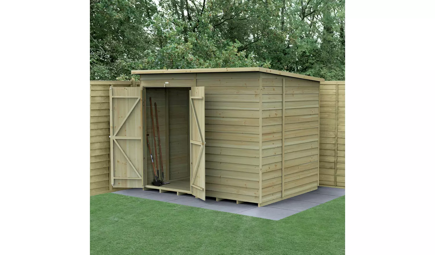 Forest 4Life Overlap Windowless Pent Shed - 8 x 6ft