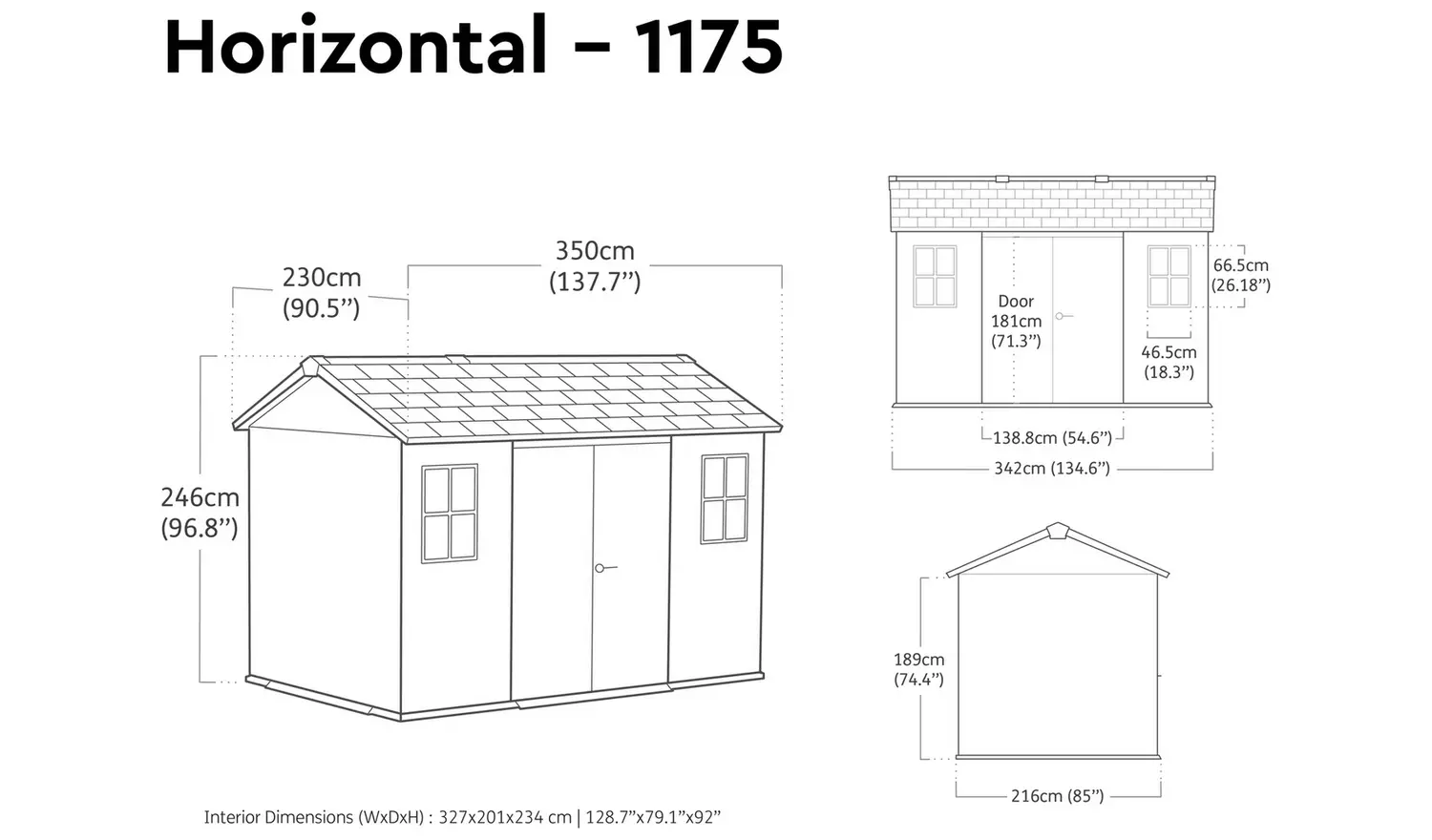 Keter Newton Plus Apex Outdoor Storage Shed 7.5x11ft - Grey