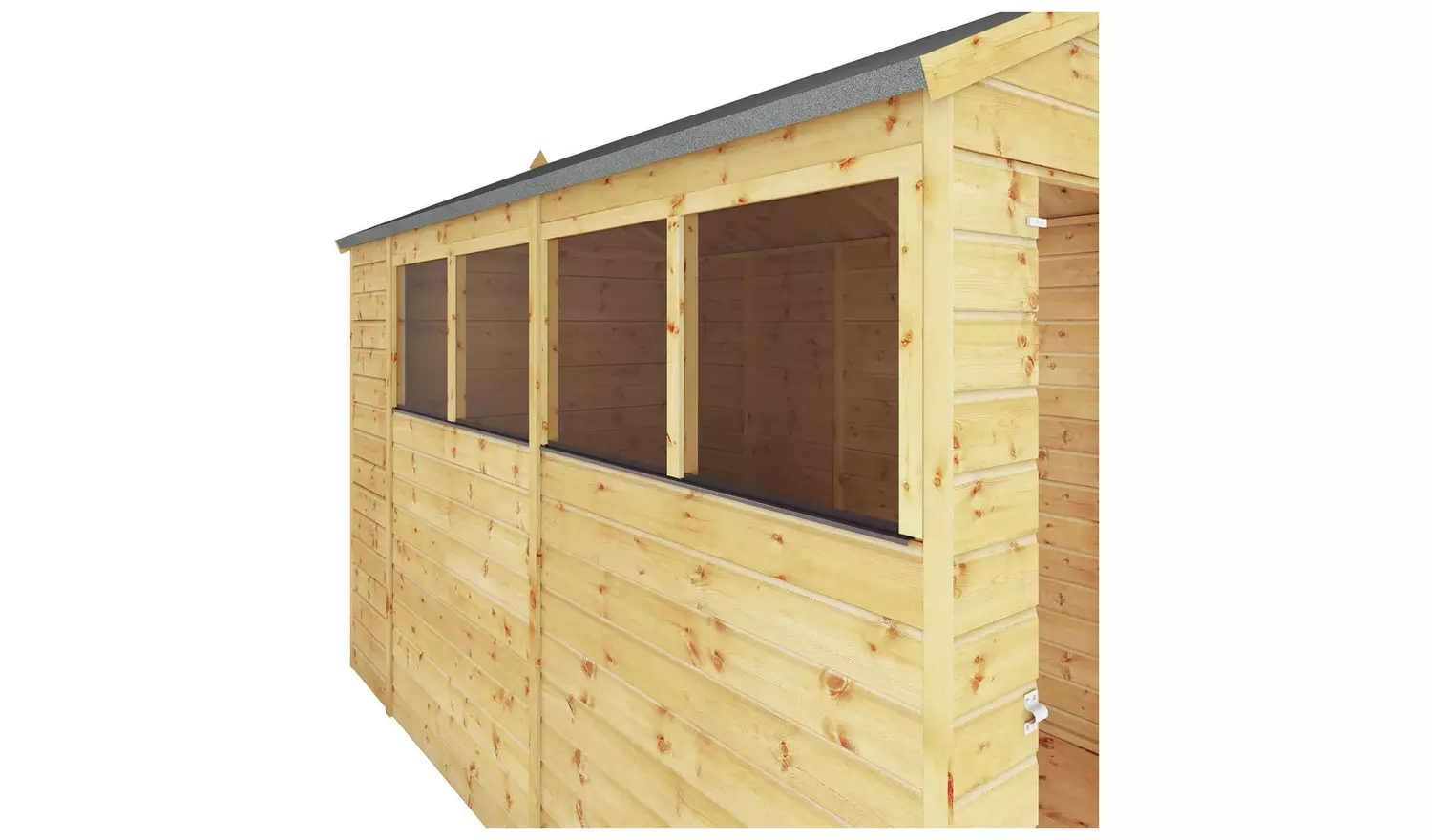 Mercia Shiplap 4Glazed Windows Apex Shed - 10 x 6ft