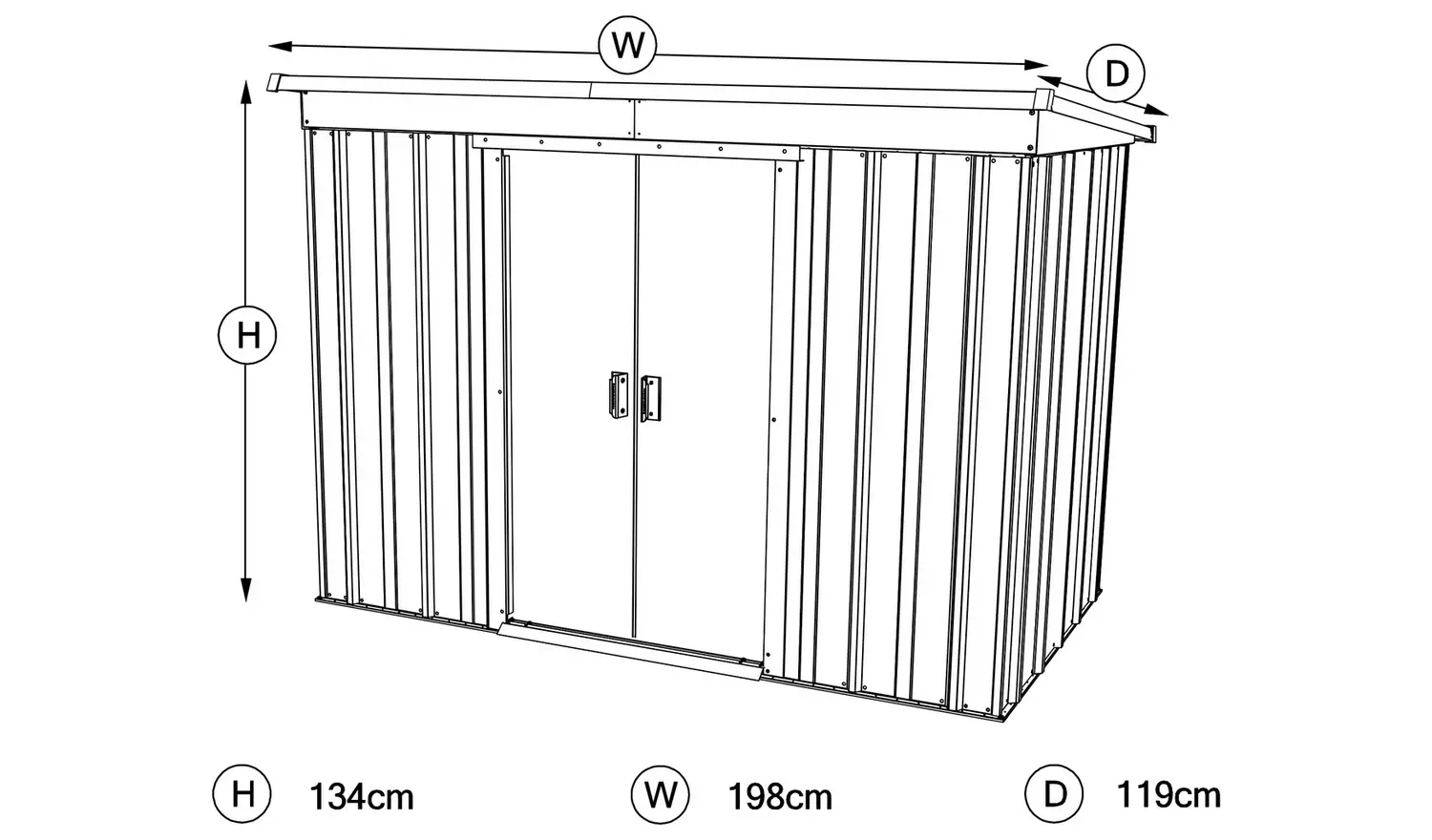 Yardmaster Pent Metal Garden Storage Unit - 6 x 4ft