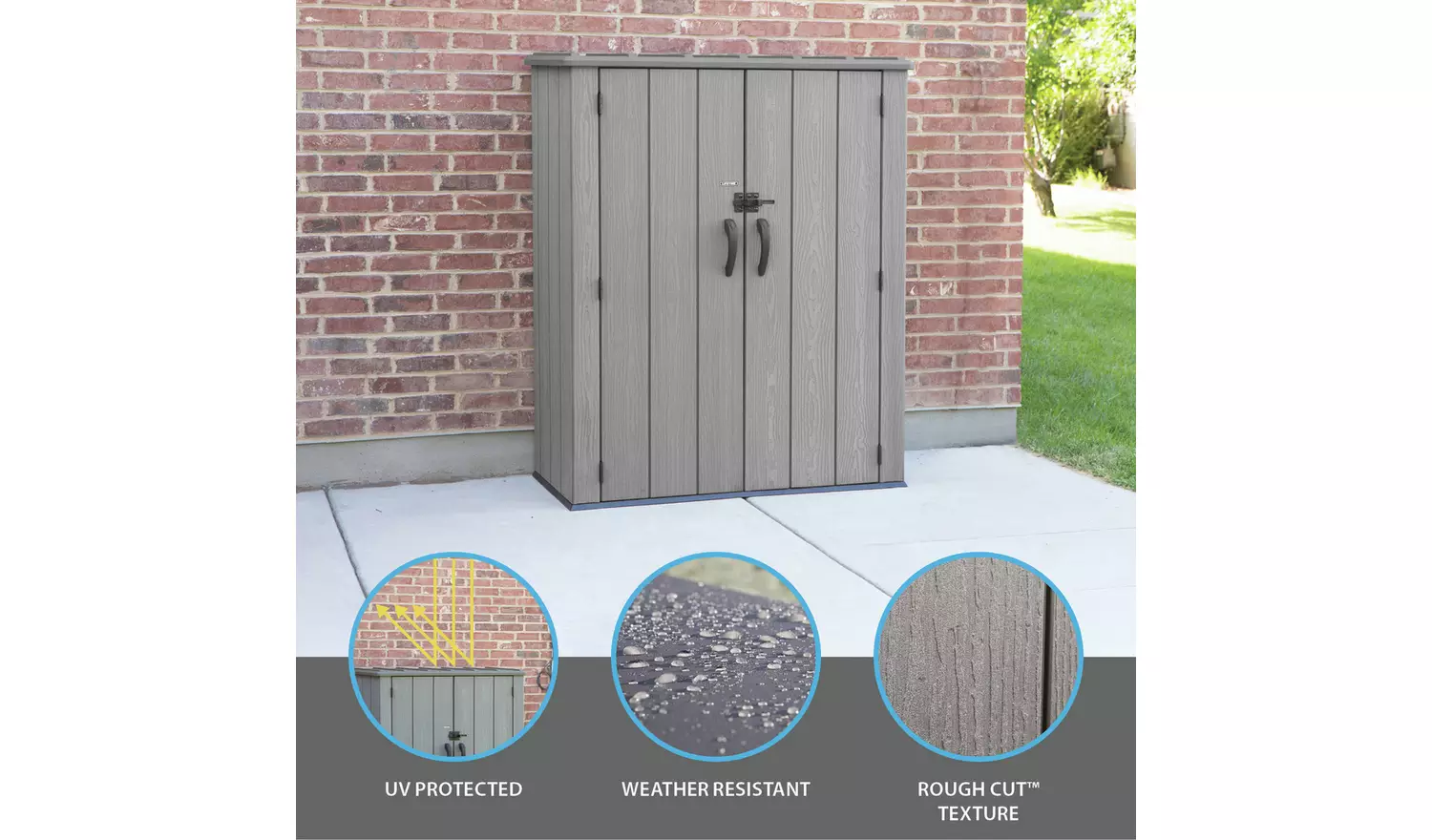 Lifetime Plastic Brown Vertical Storage Shed - 5'3ft