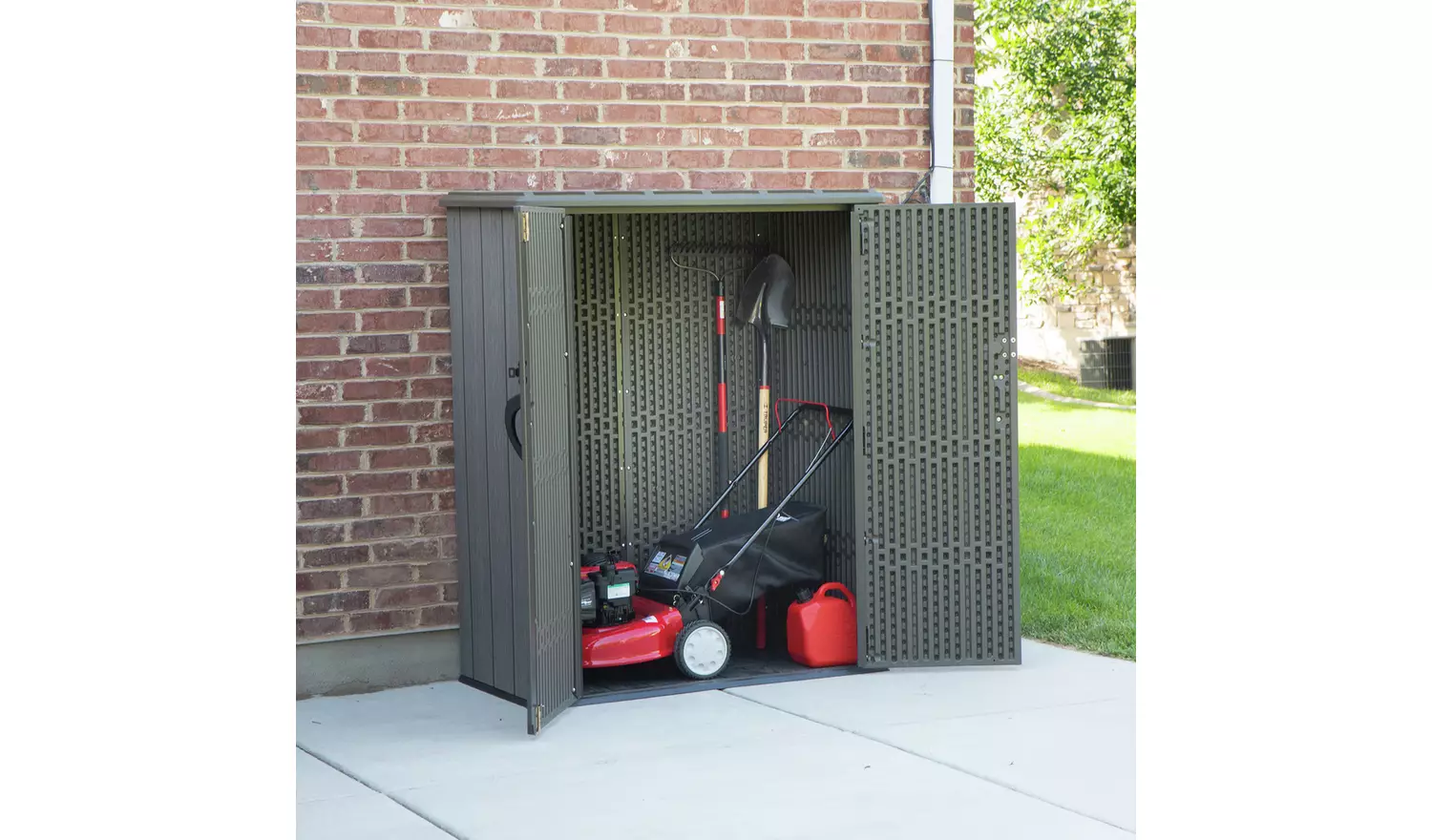 Lifetime Plastic Brown Vertical Storage Shed - 5'3ft