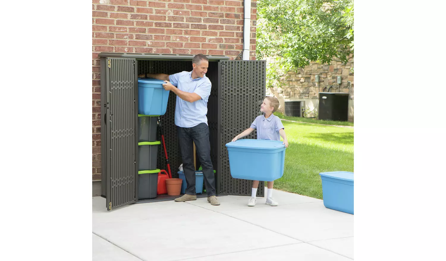 Lifetime Plastic Brown Vertical Storage Shed - 5'3ft