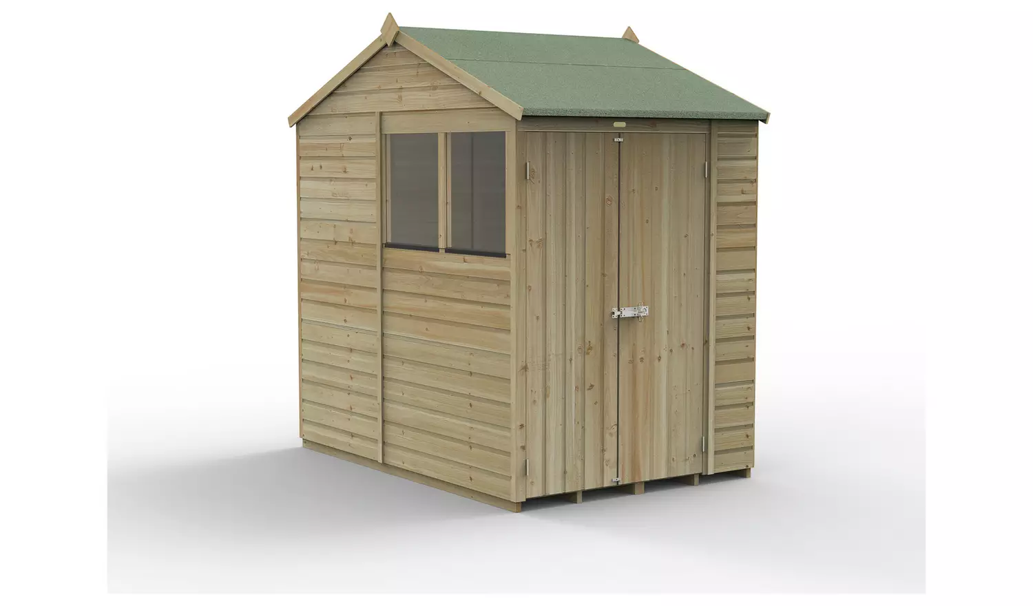 Forest Beckwood Shiplap 2 Windows Reverse Apex Shed - 7x5ft