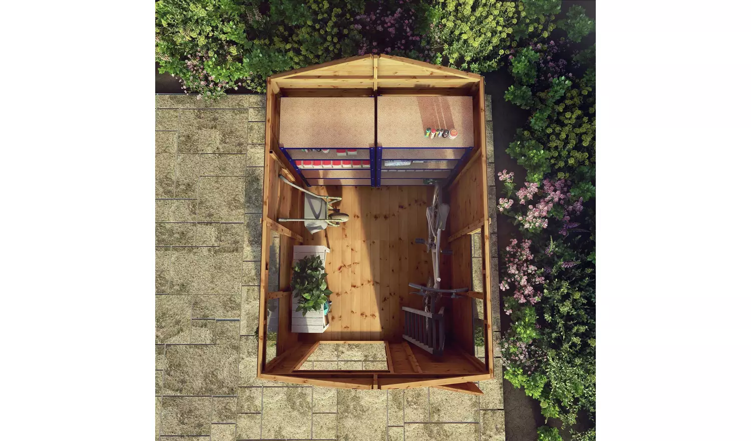 Mercia Shiplap 4Glazed Windows Apex Shed - 8 x 6ft