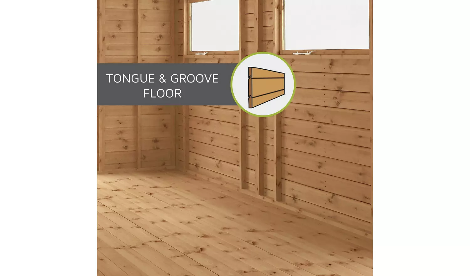 Mercia Shiplap 4Glazed Windows Apex Shed - 8 x 6ft