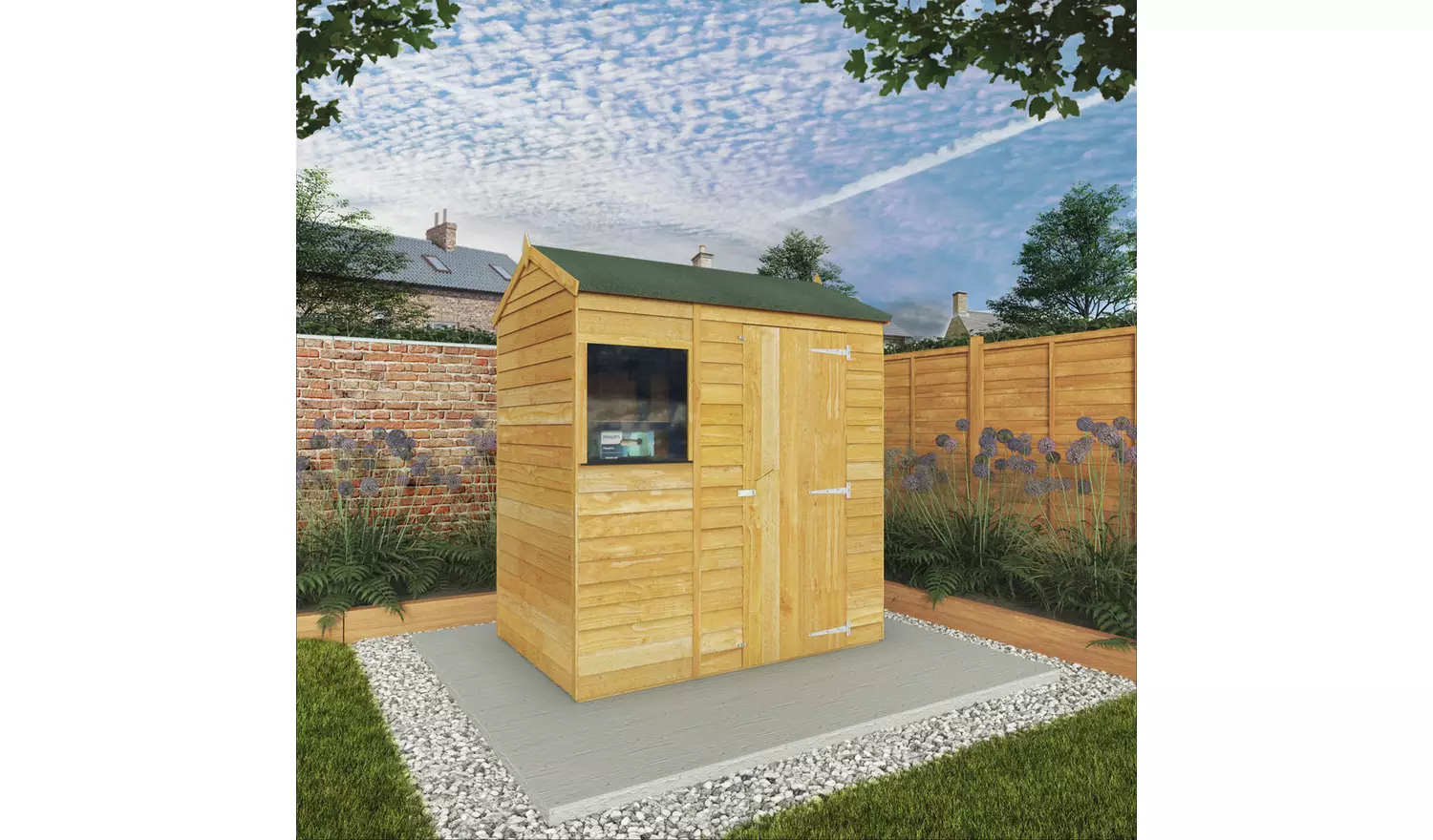 Mercia Overlap Reverse Apex Shed - 6 x 4ft