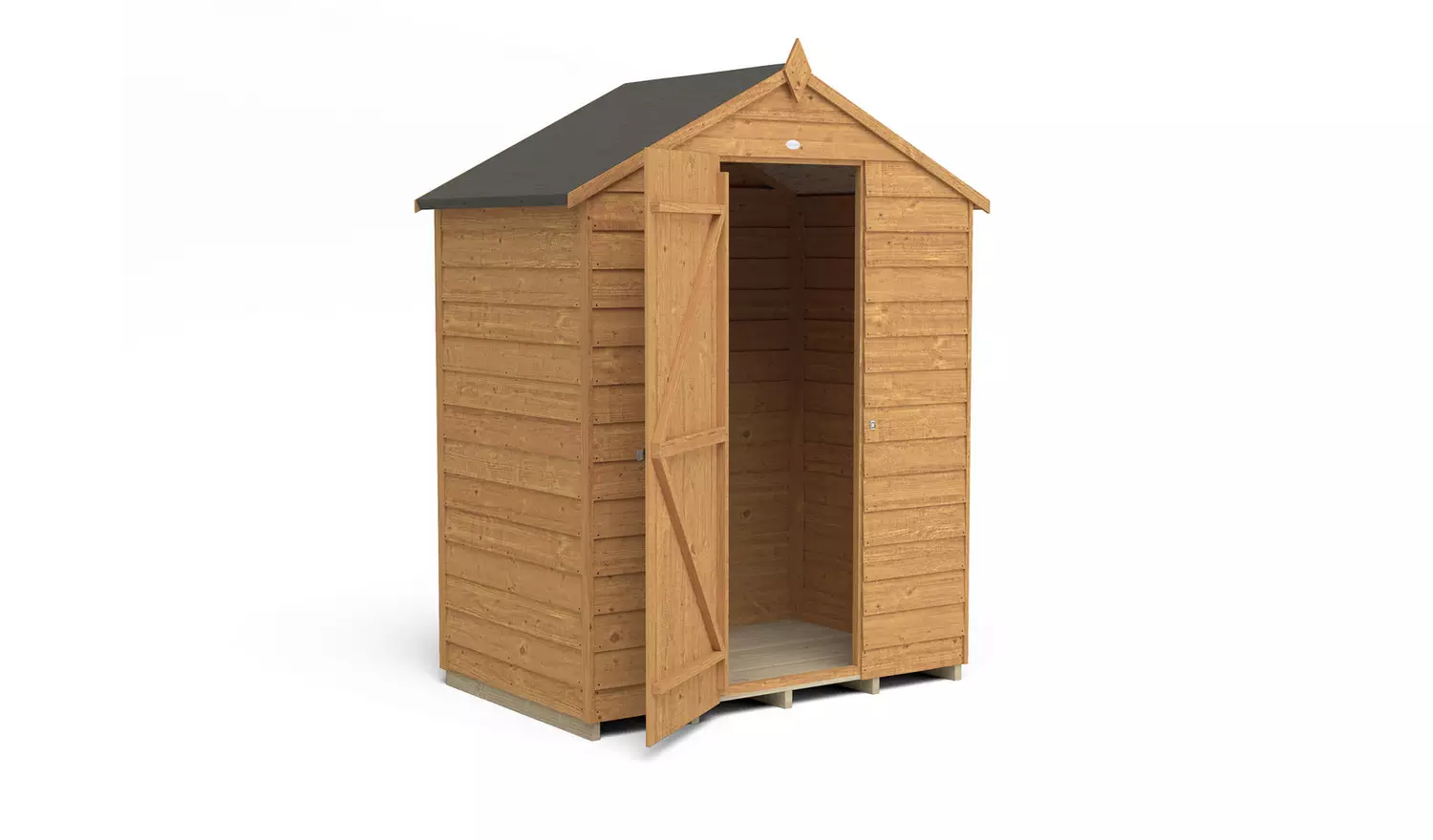 Forest Wooden Overlap Windowless Apex Shed 5 x 3ft