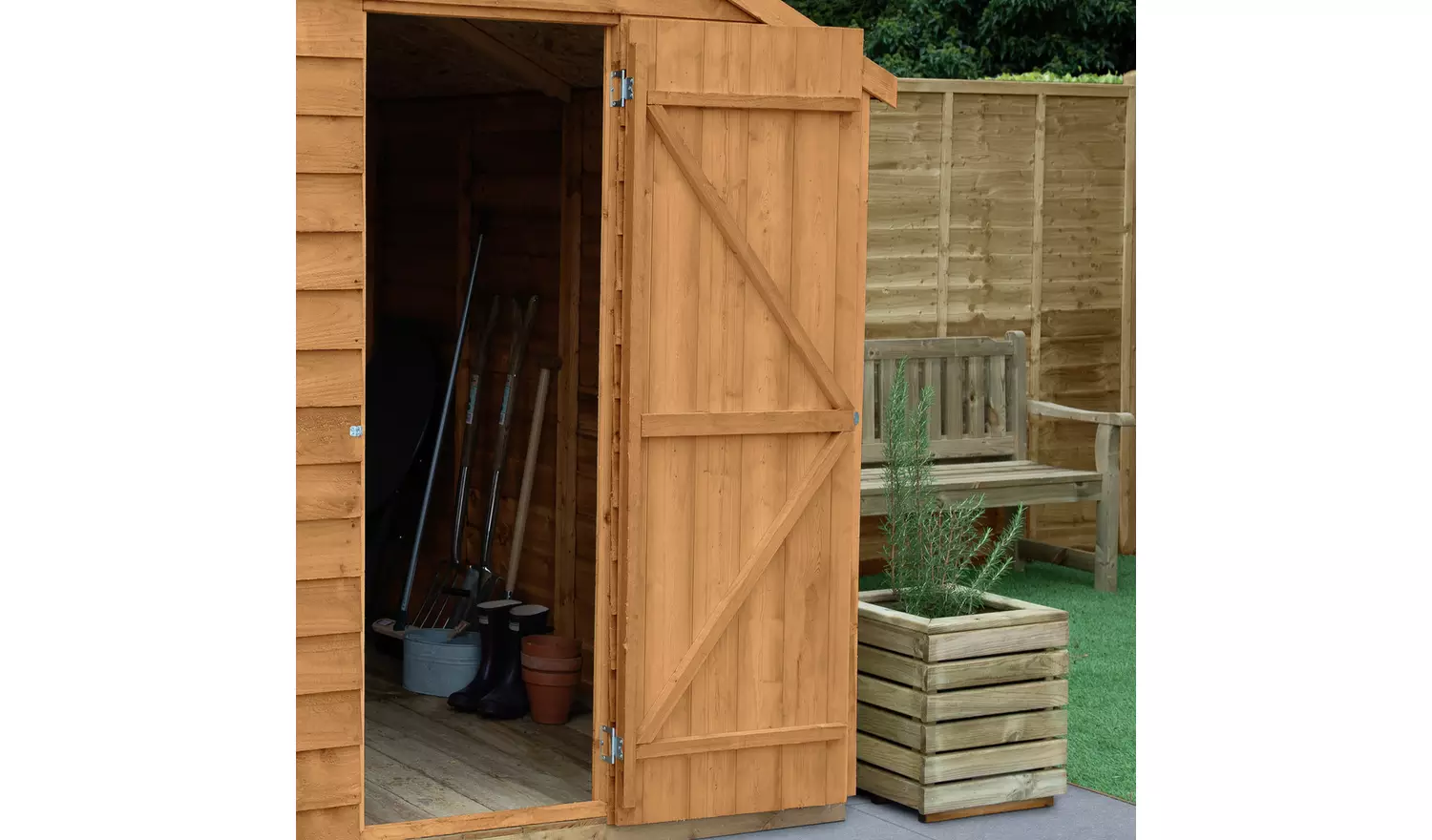 Forest Wooden Overlap Windowless Apex Shed 5 x 3ft