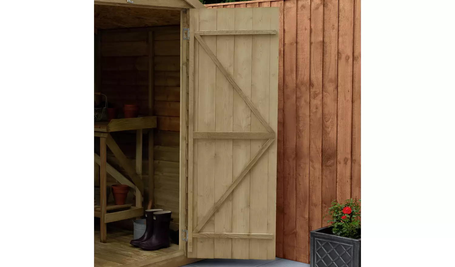 Forest Wooden Overlap 2 Clear Window Apex Shed 6 x 4ft