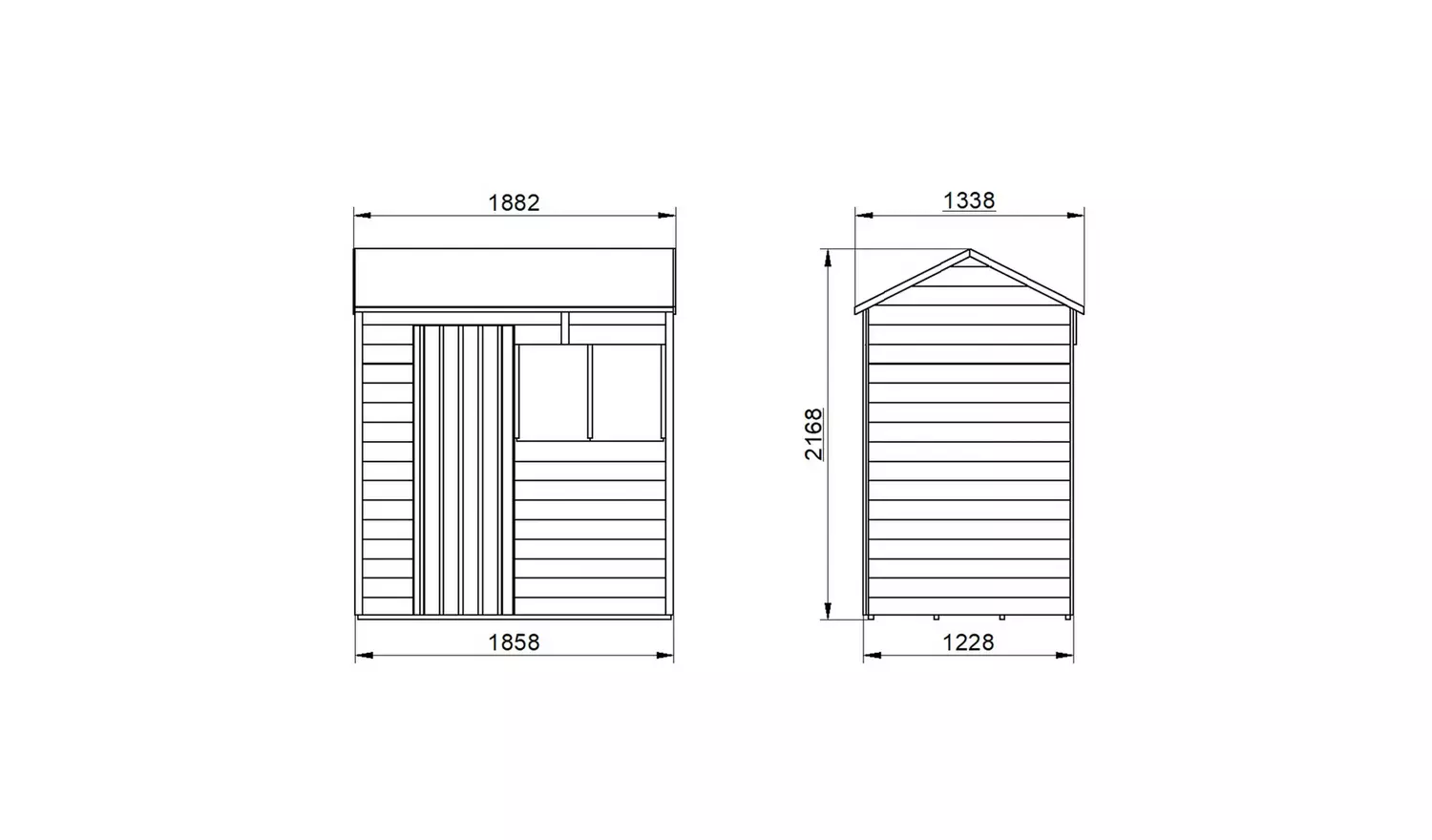 Forest Wooden Overlap 2 Clear Window Apex Shed 6 x 4ft