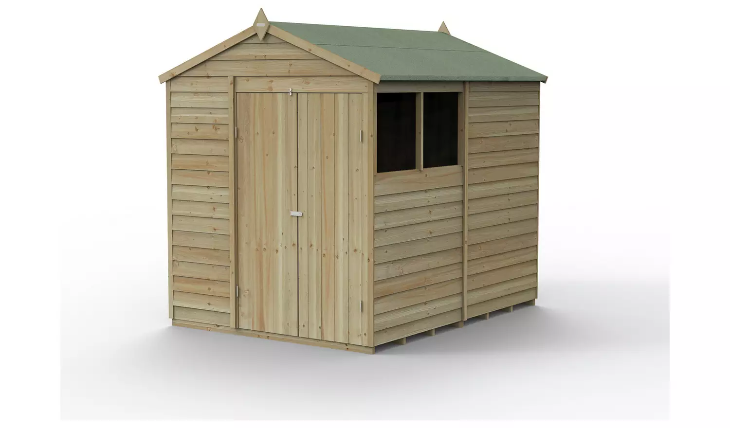 Forest Wooden Overlap Double Door Apex Shed 8 x 6ft