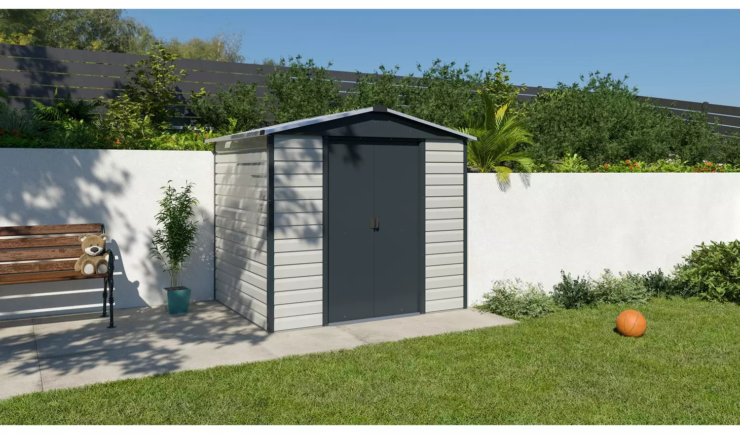 Yardmaster Extra Tall Metal Shiplap Shed - 10 x 6ft