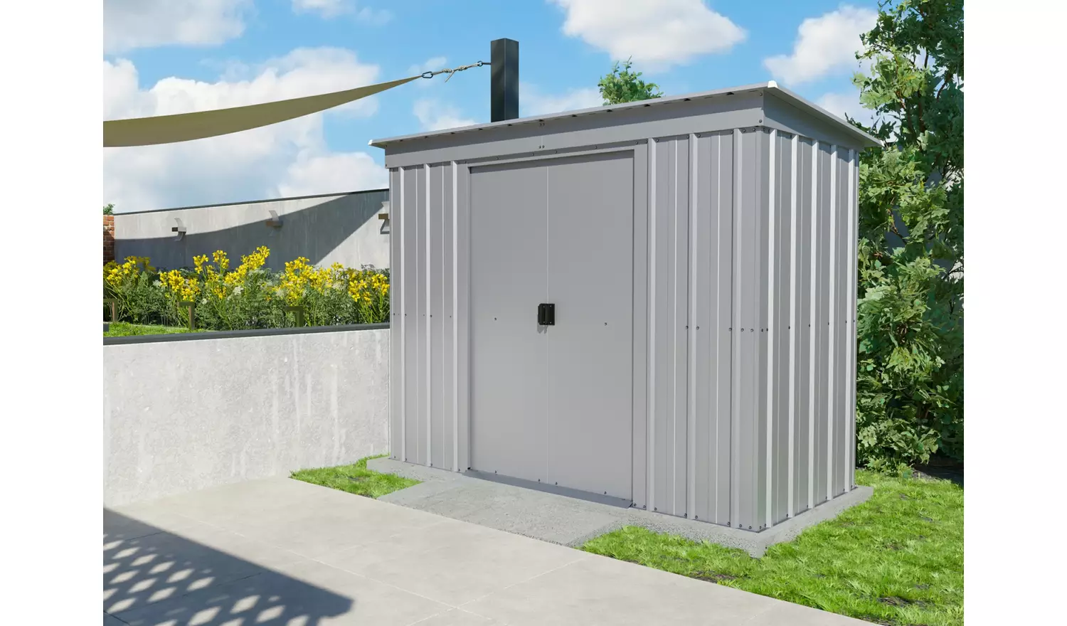 Yardmaster Pent Metal Garden Shed - 8 x 4ft