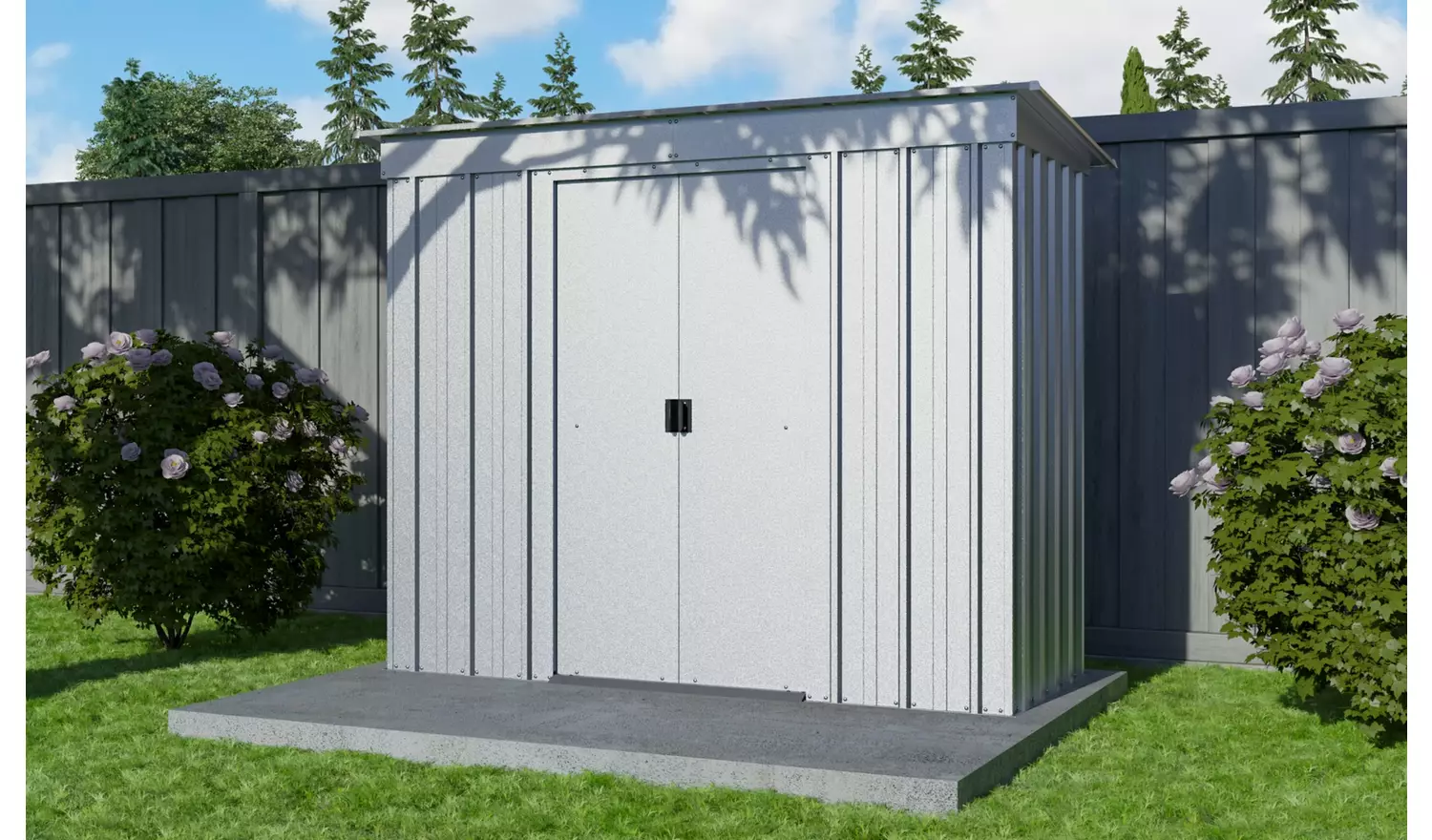 Yardmaster Metal Pent Garden Shed - 6 x 4ft