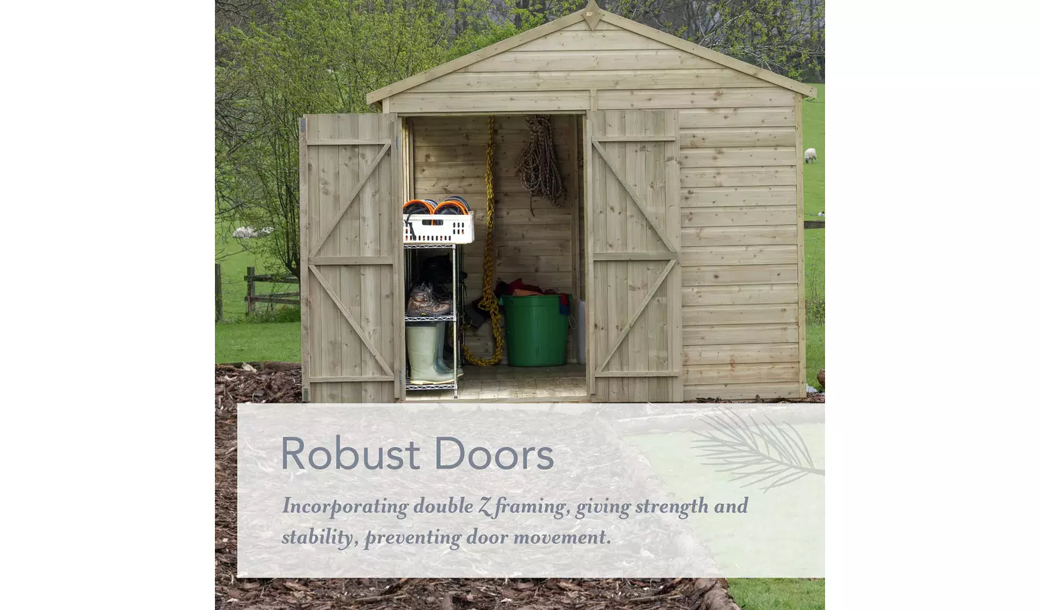 Forest Beckwood Shiplap 2 Windows Reverse Apex Shed - 8x6ft