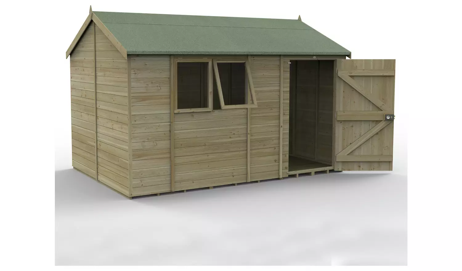 Forest Timberdale 2 Windows Reverse Apex Shed - 12 x 8ft