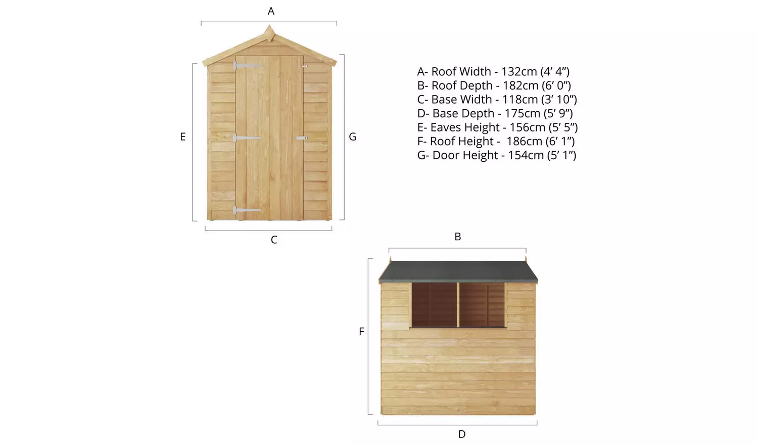 Mercia Wooden Overlap Garden Shed6 x 4ft