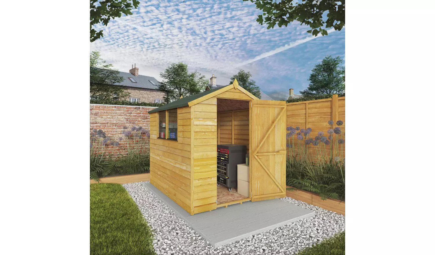Mercia Wooden Overlap Apex Garden Shed - 7 x 5ft