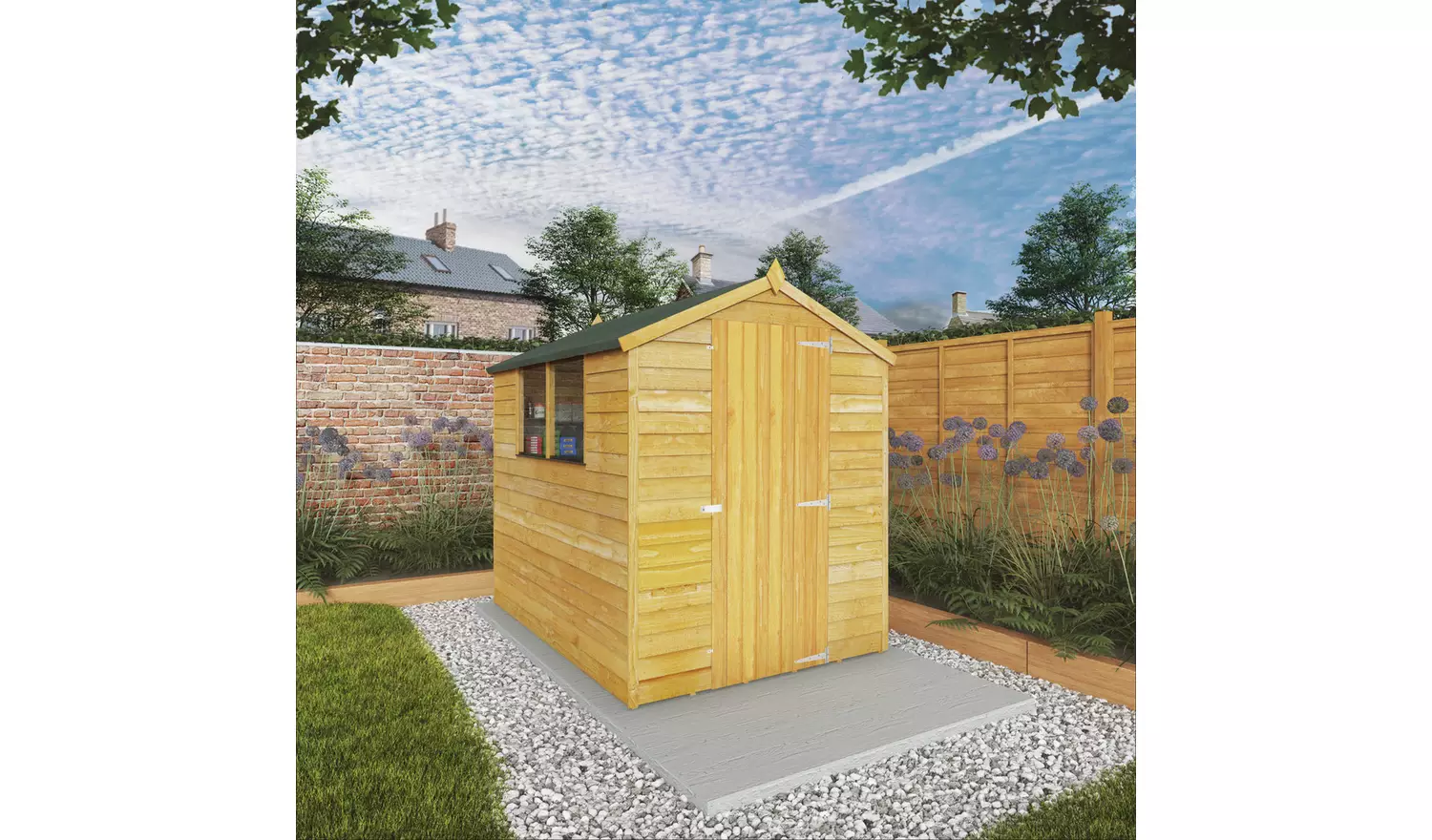 Mercia Wooden Overlap Apex Garden Shed - 7 x 5ft