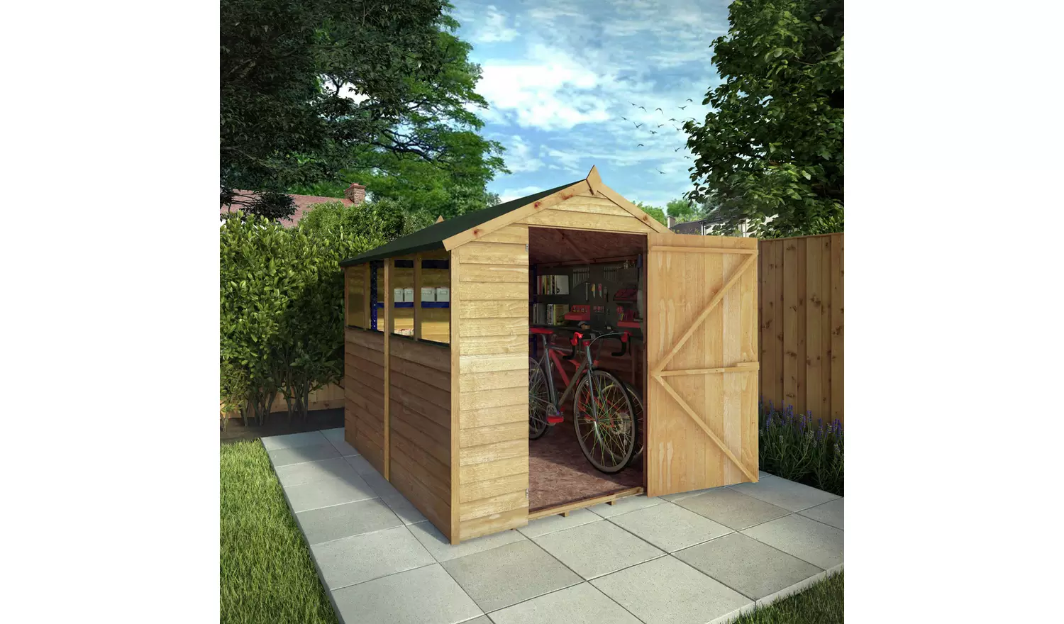 Mercia Wooden Overlap Apex Garden Shed - 8 x 6ft