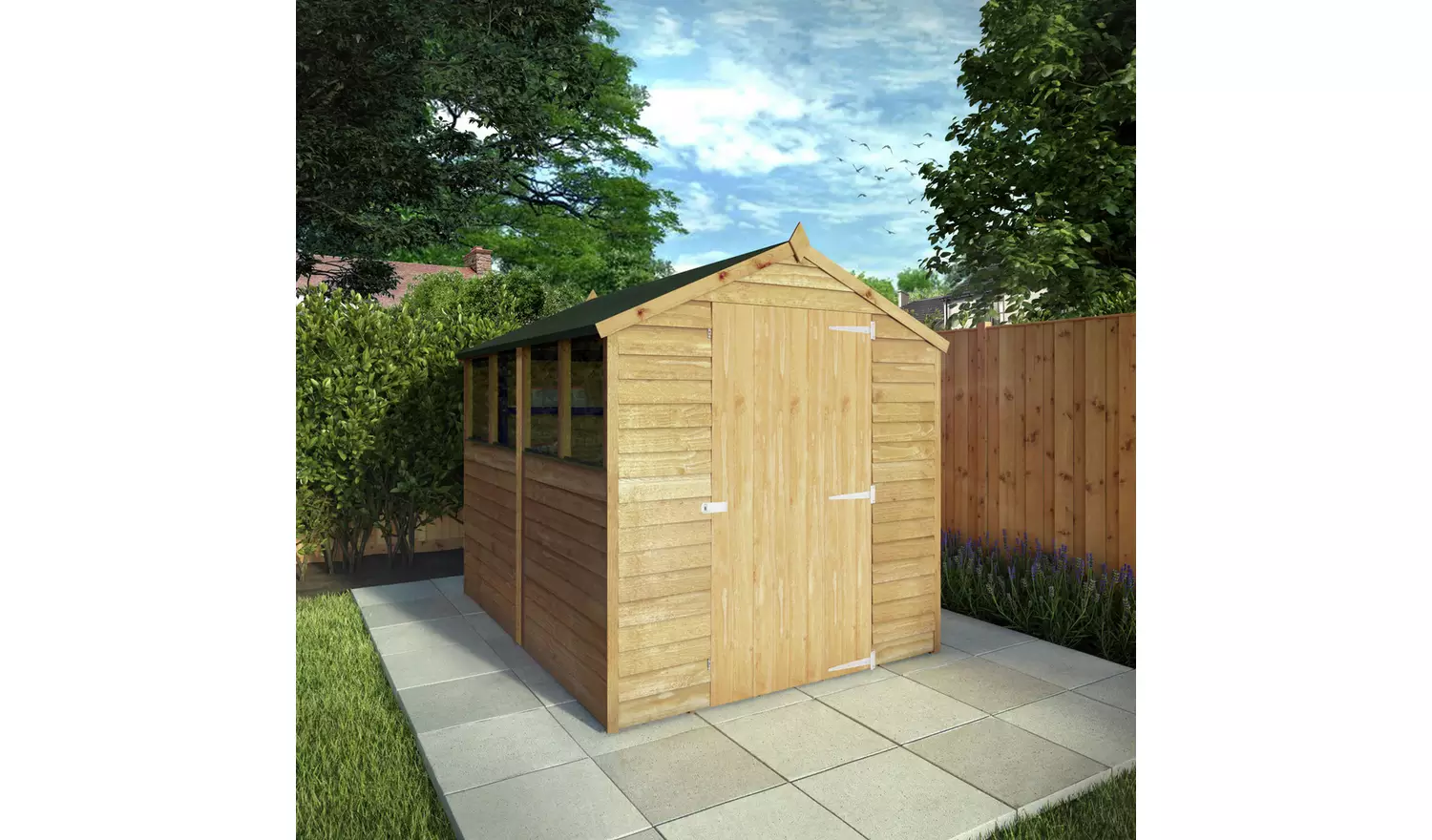 Mercia Wooden Overlap Apex Garden Shed - 8 x 6ft