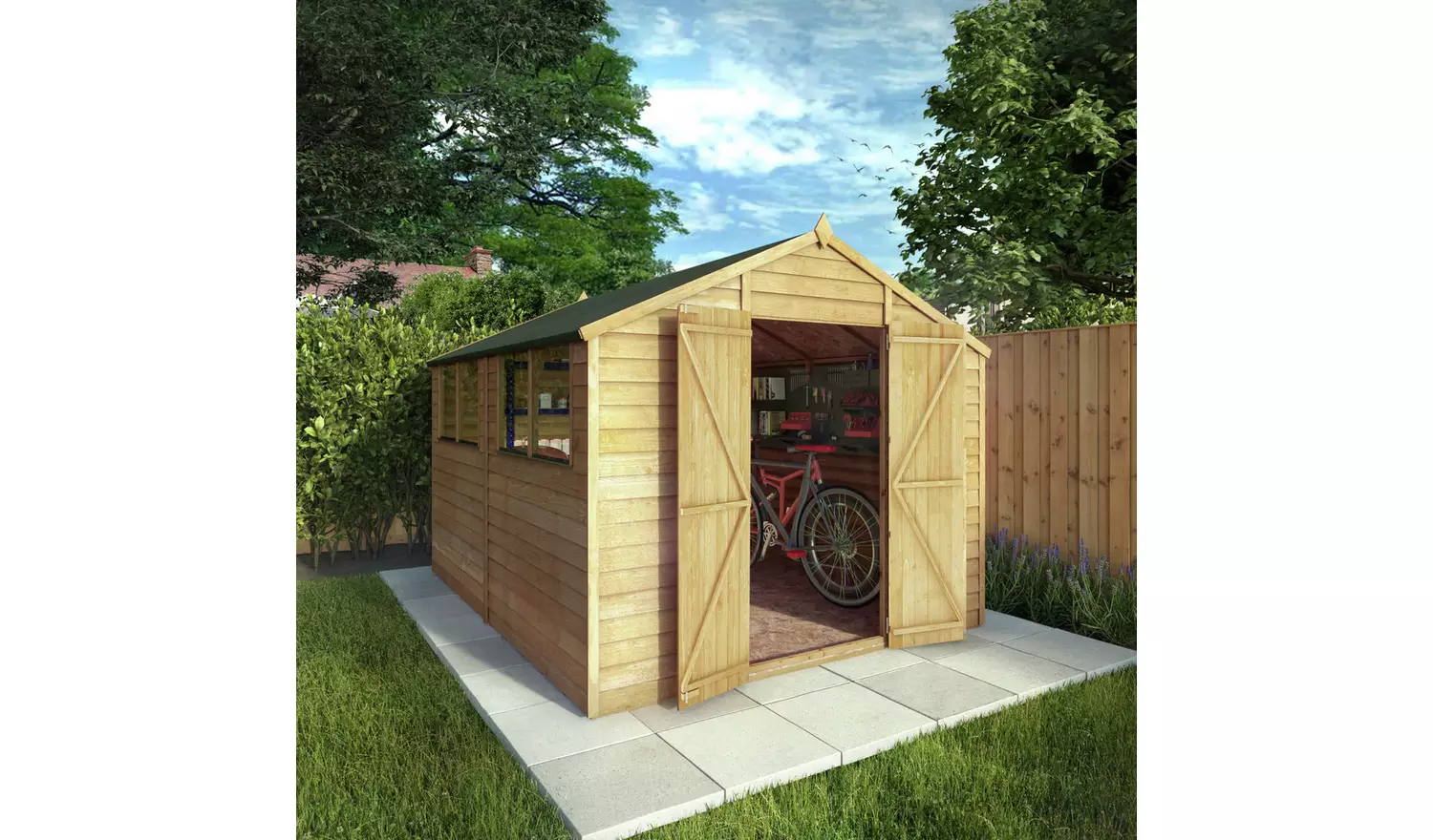 Mercia Wooden Overlap Garden Shed 10 x 8ft
