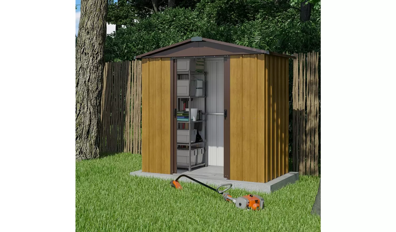 Yardmaster Metal Wood Effect Shed 6 x 4ft