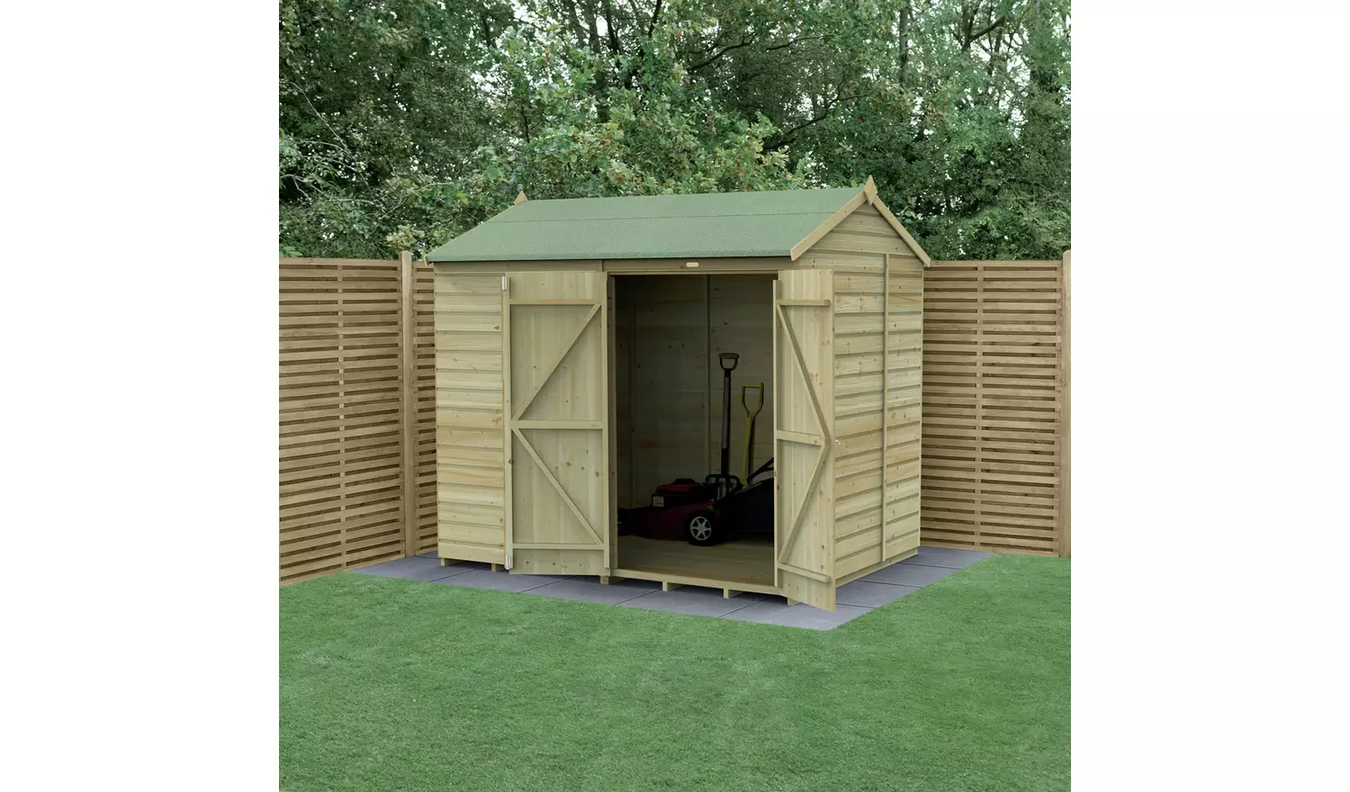 Forest Beckwood Shiplap Windowless Reverse Apex Shed - 8x6ft