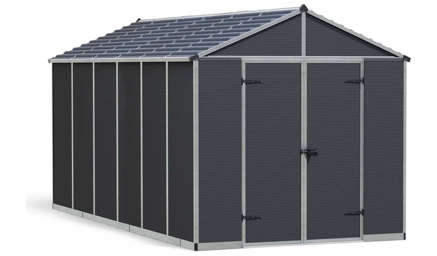 Palram Canopia Rubicon Plastic Grey Garden Shed - 8 x 15ft