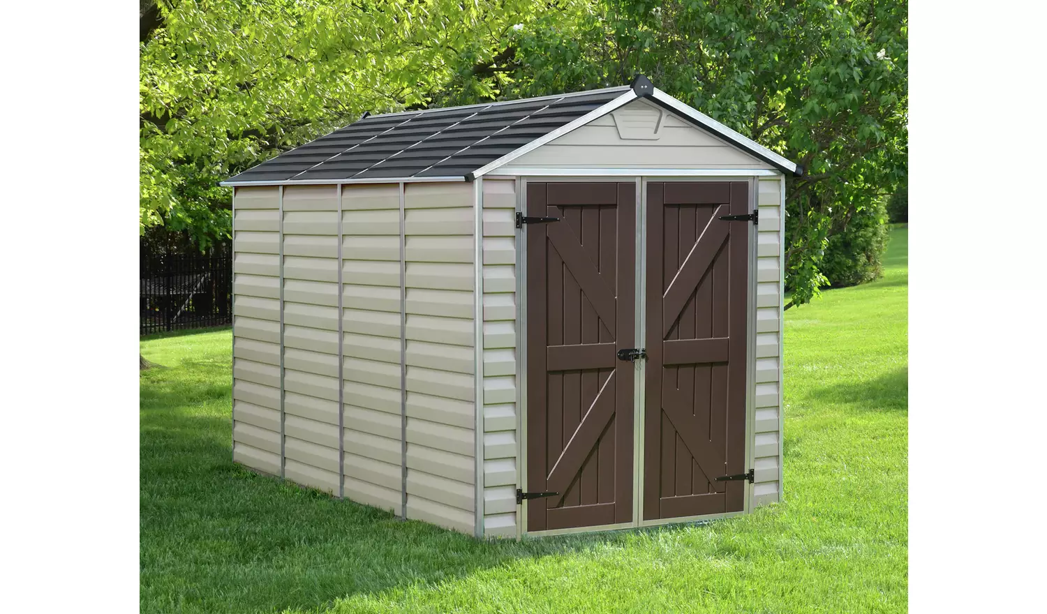 Palram Canopia 2 Box Plastic Tan Garden Shed 6 x 10ft