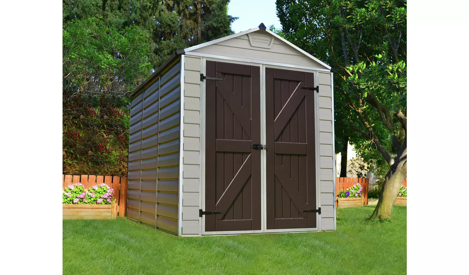 Palram Canopia Skylight Plastic Tan Garden Shed - 6 x 8ft