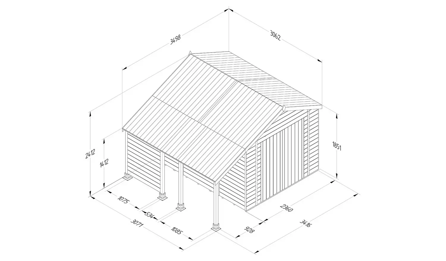Forest Timberdale 2 Windows Apex Shed - 10 x 8ft