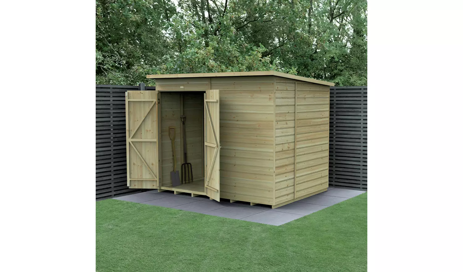 Forest Beckwood Shiplap Windowless Pent Shed - 8 x 6ft