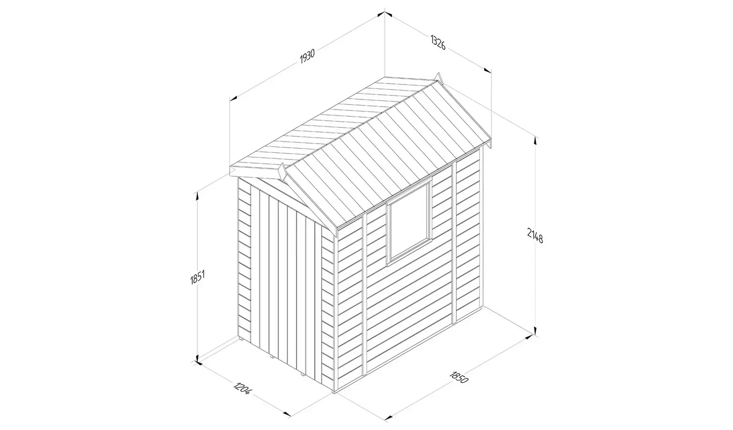 Forest Timberdale 1 Window Apex Shed - 6 x 4ft