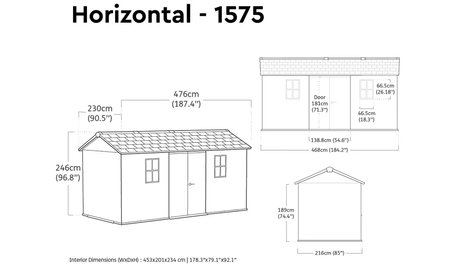 Keter Newton Plus Apex Outdoor Storage Shed 8 x 15ft