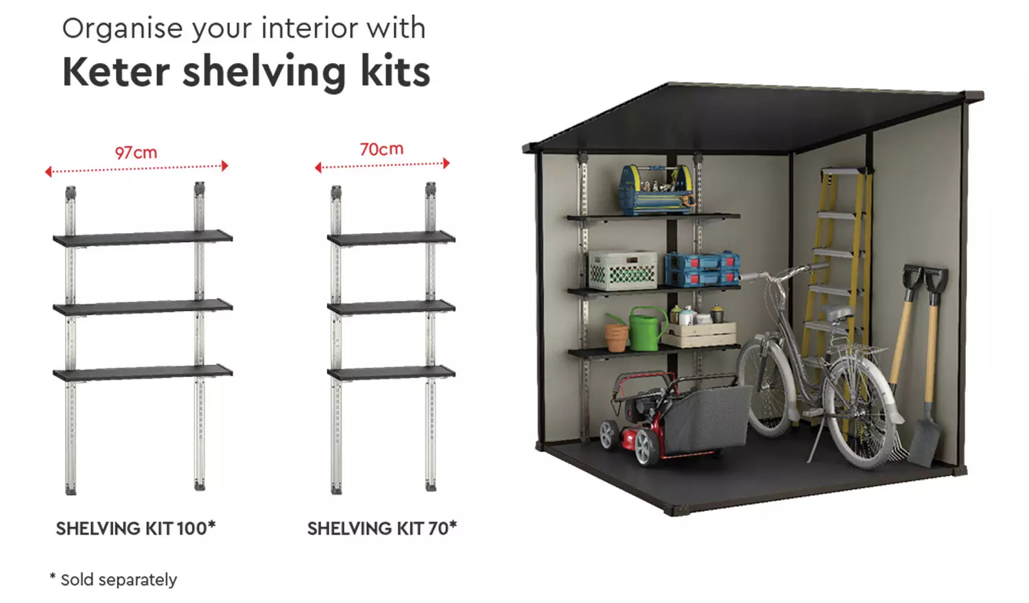 Keter Manor Pent Outdoor Garden Storage Shed 6 x 6ft - Brown