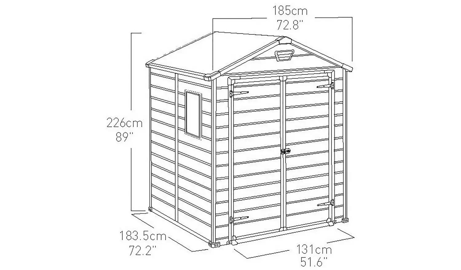 Keter Manor Pent Outdoor Garden Storage Shed 6 x 6ft - Brown