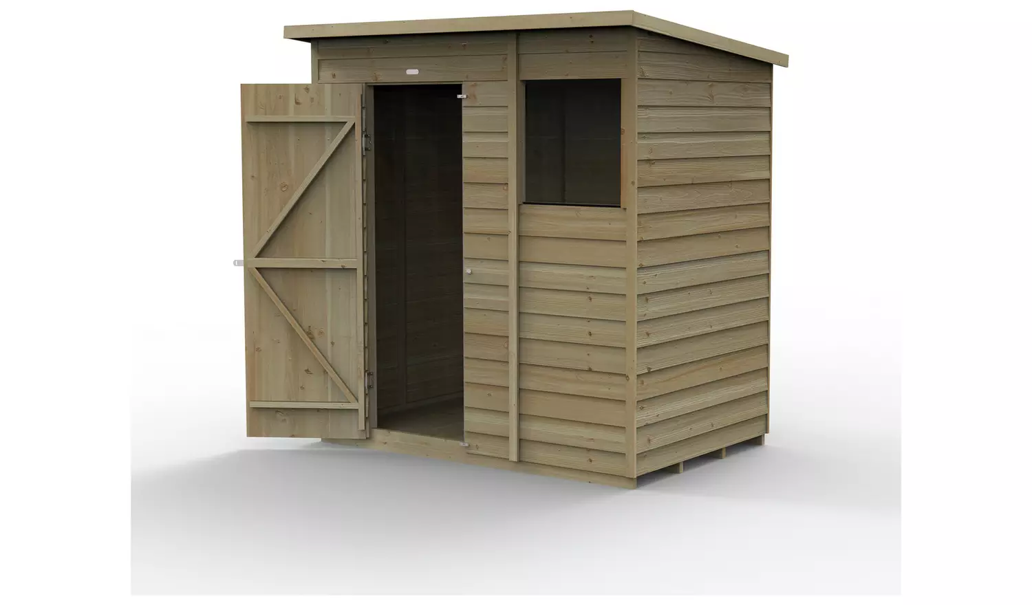 Forest Garden Overlap Pressure Treated Pent Shed - 6 x 4ft