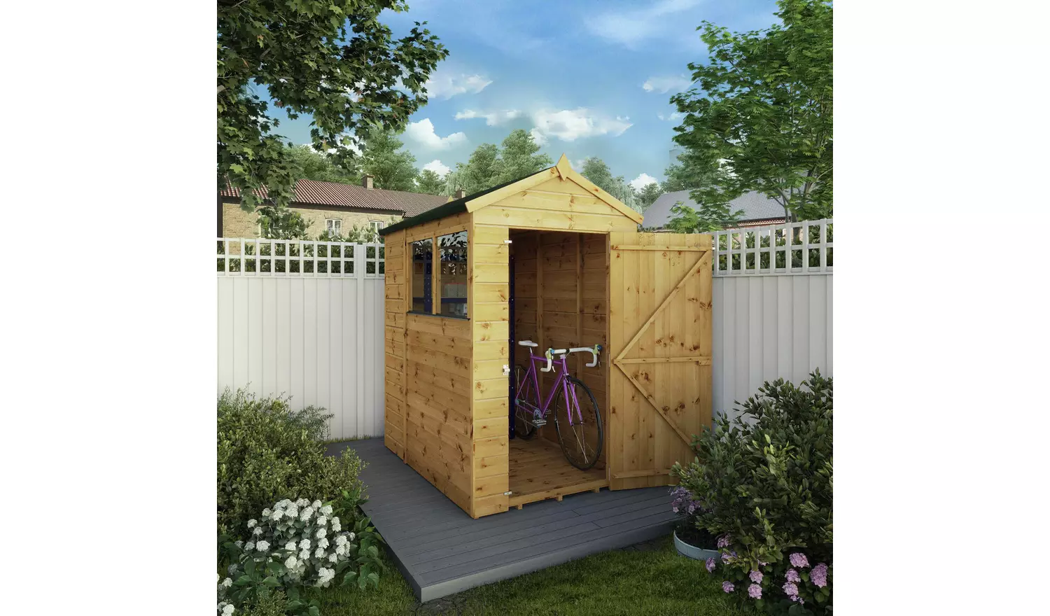 Mercia Shiplap 2 Glazed Windows Apex Shed - 6 x 4ft