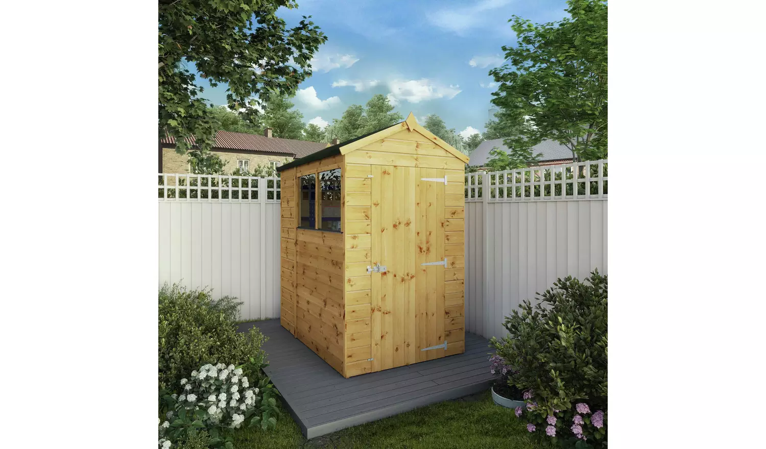 Mercia Shiplap 2 Glazed Windows Apex Shed - 6 x 4ft