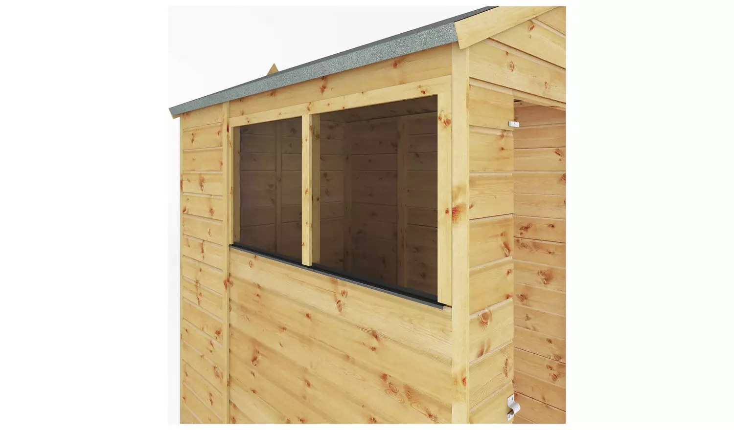 Mercia Shiplap 2 Glazed Windows Apex Shed - 6 x 4ft