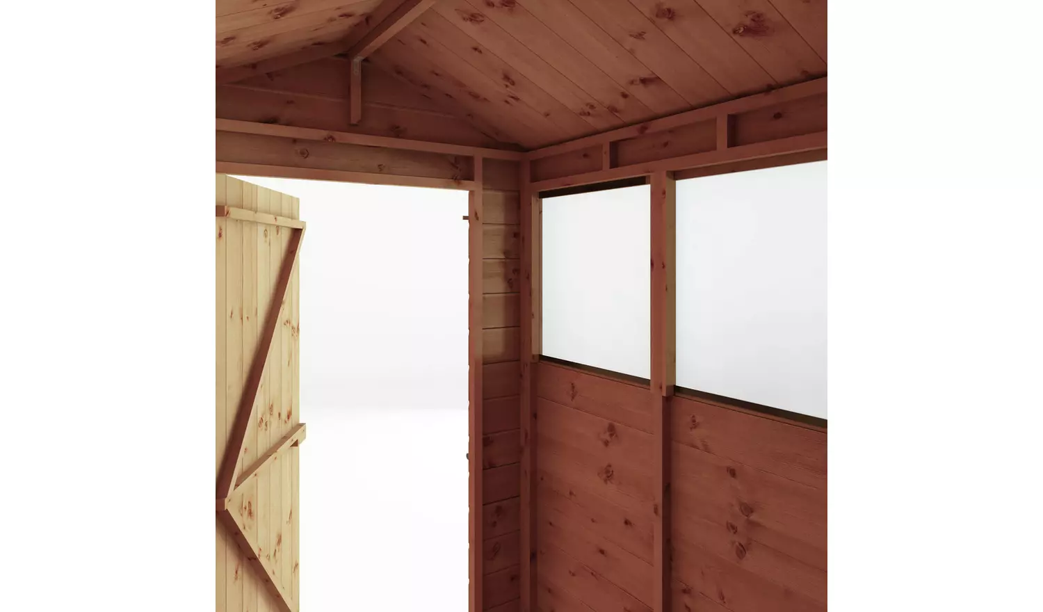 Mercia Shiplap 2 Glazed Windows Apex Shed - 6 x 4ft