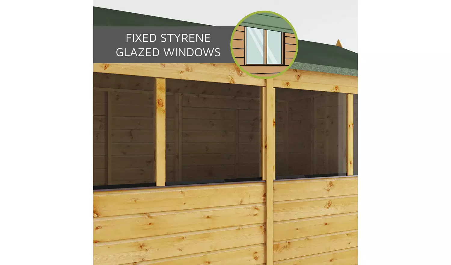 Mercia Shiplap 2 Glazed Windows Apex Shed - 6 x 4ft
