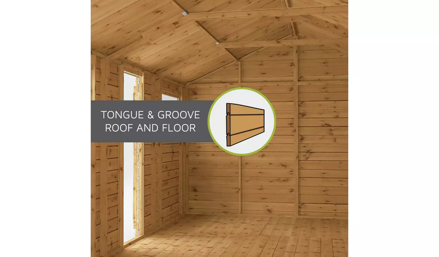 Mercia Shiplap 2 Glazed Windows Apex Shed - 6 x 4ft