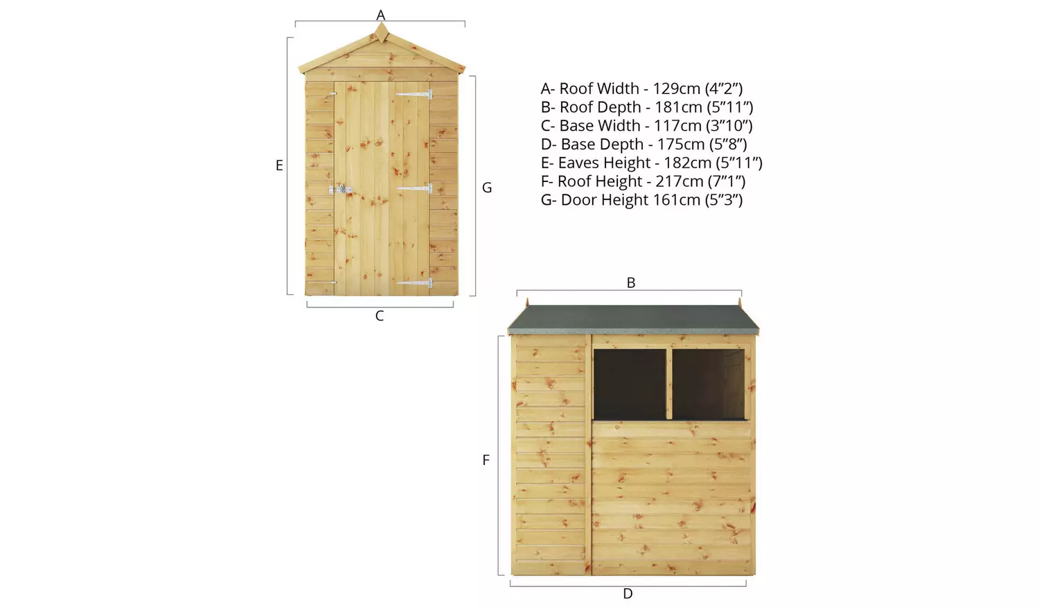 Mercia Shiplap 2 Glazed Windows Apex Shed - 6 x 4ft