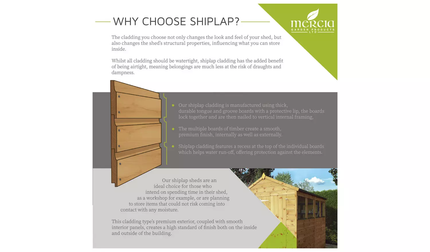 Mercia Shiplap 2 Glazed Windows Apex Shed - 6 x 4ft