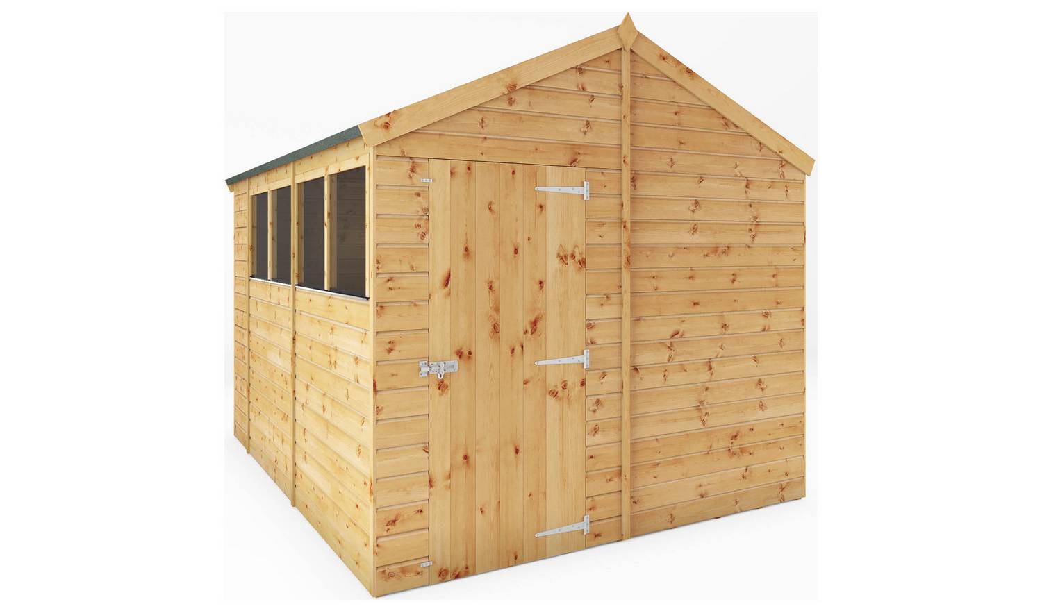 Mercia Shiplap 4Glazed Windows Apex Shed - 10 x 8ft
