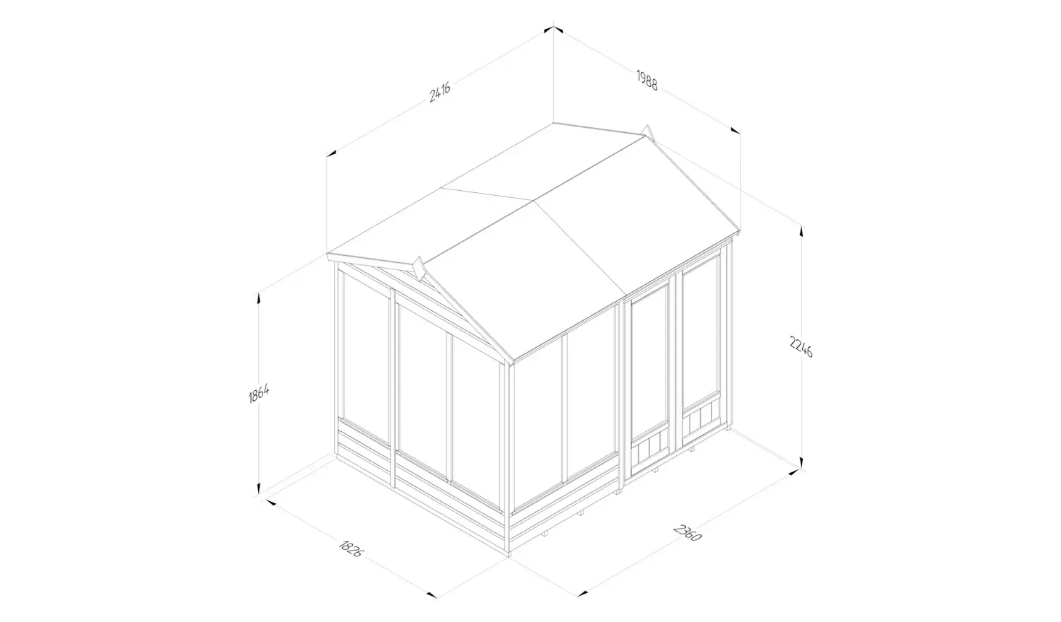 Forest Beckwood Shiplap Reverse Apex Summerhouse - 8 x 6ft