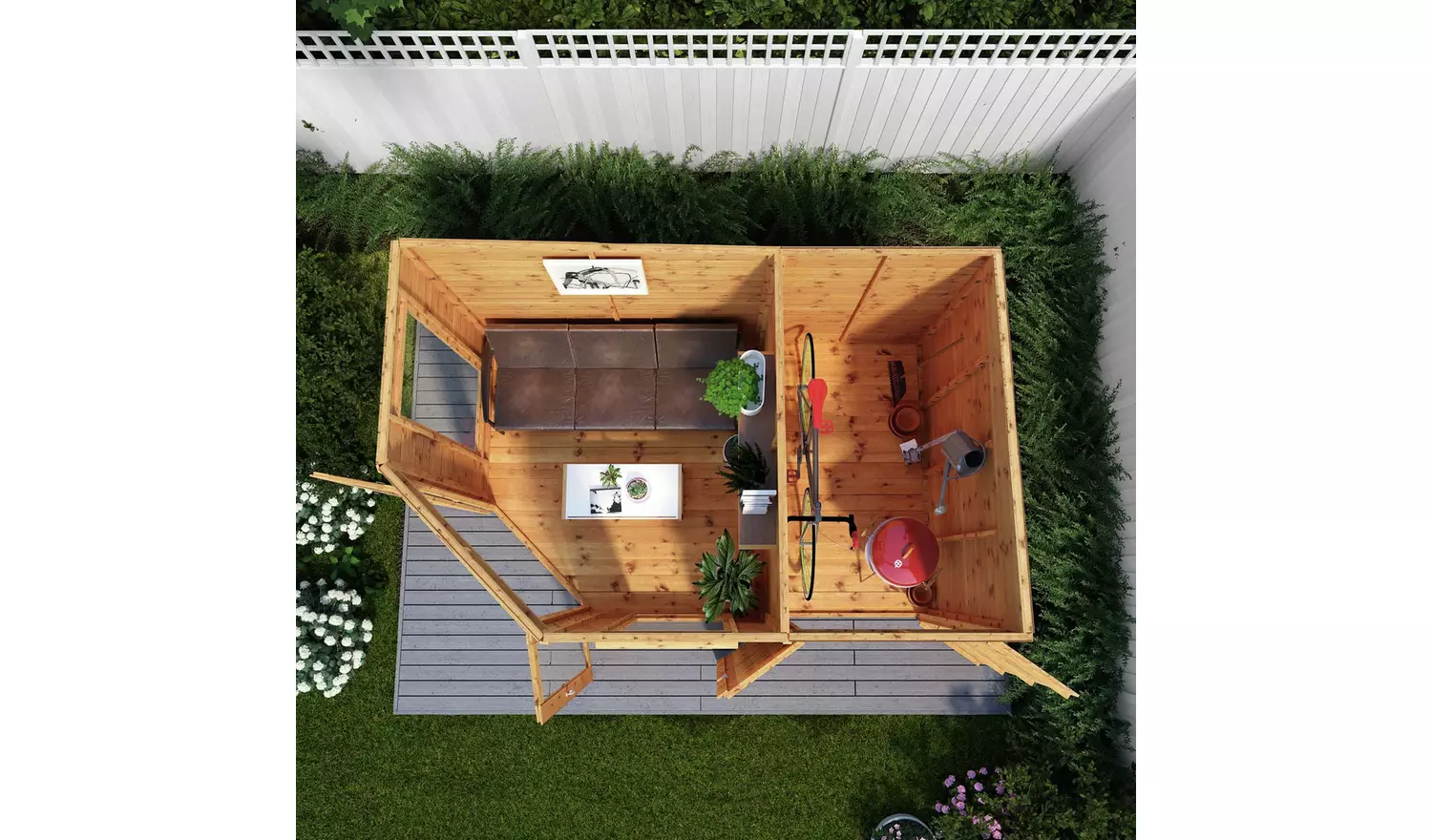 Mercia Corner Summerhouse with Shed - 7 x 7ft